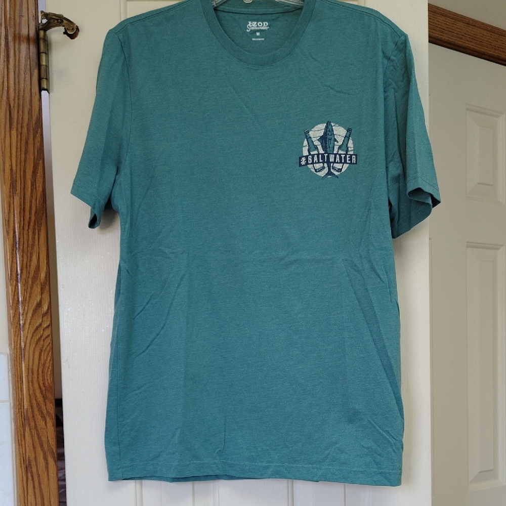 Izod Saltwater Men's Teal Short Sleeve Tee